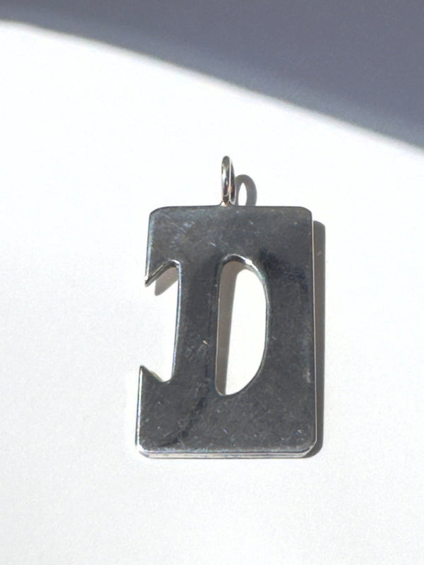 Vintage Leonora Doskow Sterling Silver Letter “D” Pendant Charm