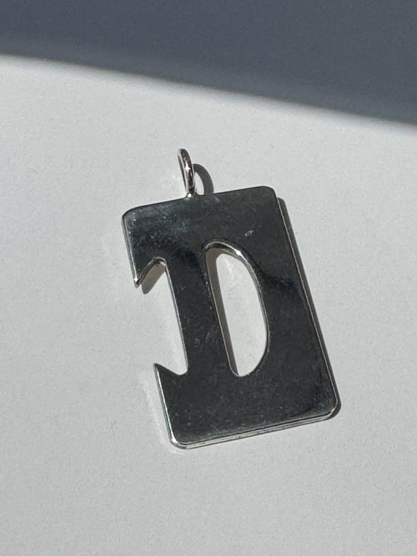 Vintage Leonora Doskow Sterling Silver Letter “D” Pendant Charm