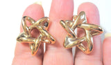 Vintage Estate Star Earrings in 14k Gold 1980