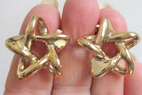 Vintage Estate Star Earrings in 14k Gold 1980