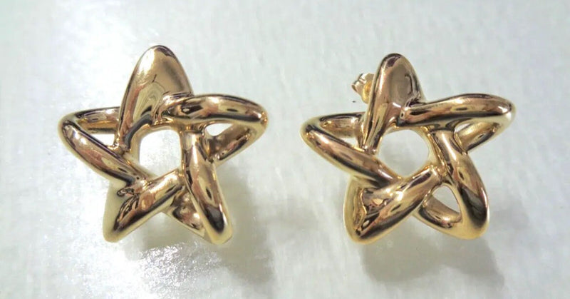 Vintage Estate Star Earrings in 14k Gold 1980