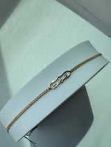 Vintage Estate Anklet in 14k Gold and Diamond Deadstock