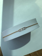 Vintage Estate Mod Three Diamond Bar Anklet in 14k Gold