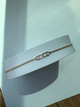 Vintage Estate Mod Three Diamond Bar Anklet in 14k Gold