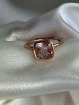 Estate 14k Rose Gold and Pink Emerald Engagement Ring