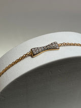 Vintage Estate Deadstock Bowtie Anklet in 14k and Diamonds