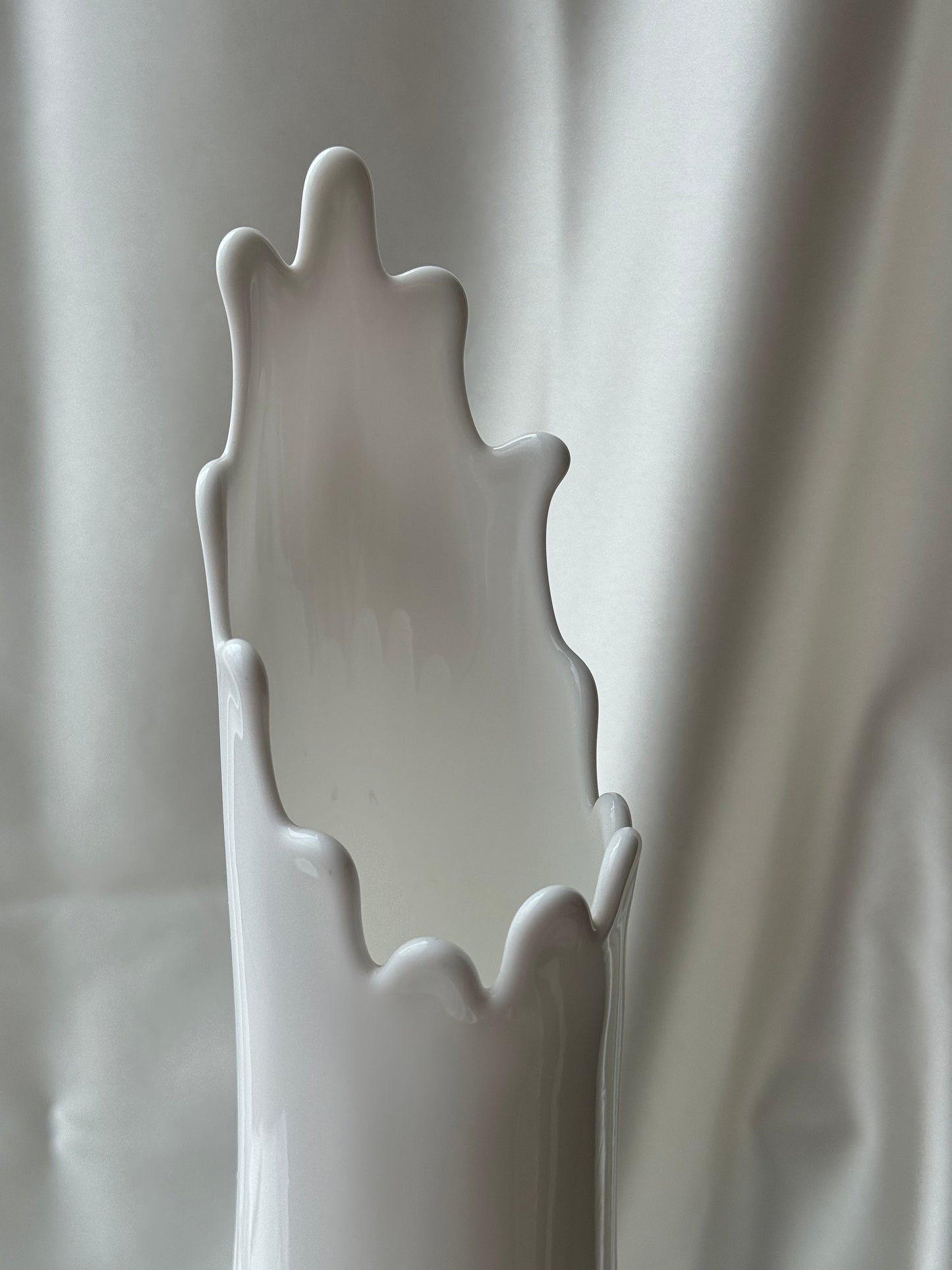 MCM Large Fenton Footed Hobnail Milkglass Wide Mouth Swung Vase 20”