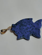 Vintage Estate Lapis and 18k Hold Fish Pendant