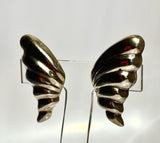 Vintage Los Ballesteros Butterfly Wing Abstract Earrings