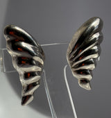 Vintage Los Ballesteros Butterfly Wing Abstract Earrings