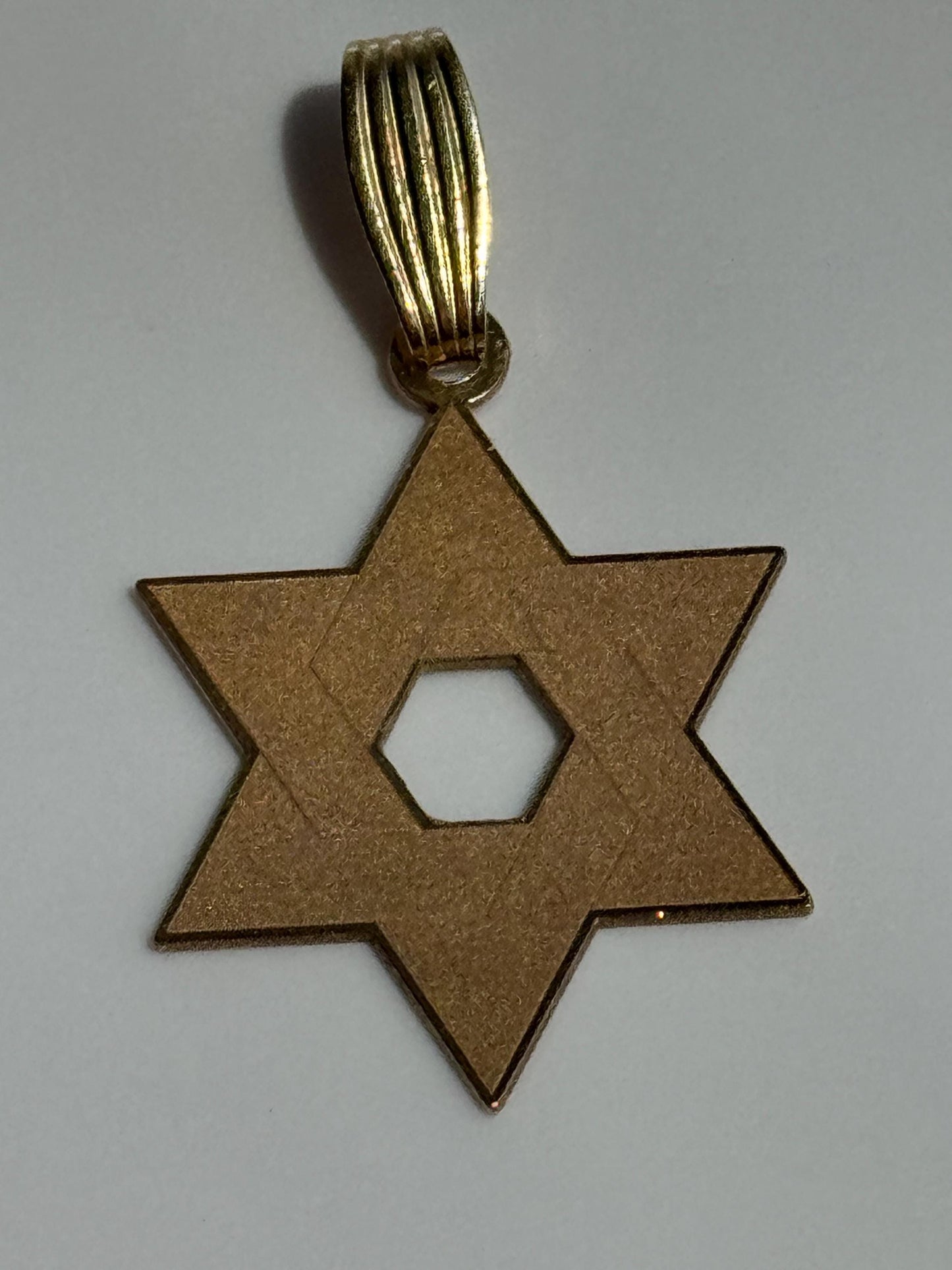 Vintage Estate Laser Engraved 14k Star of David Pendant