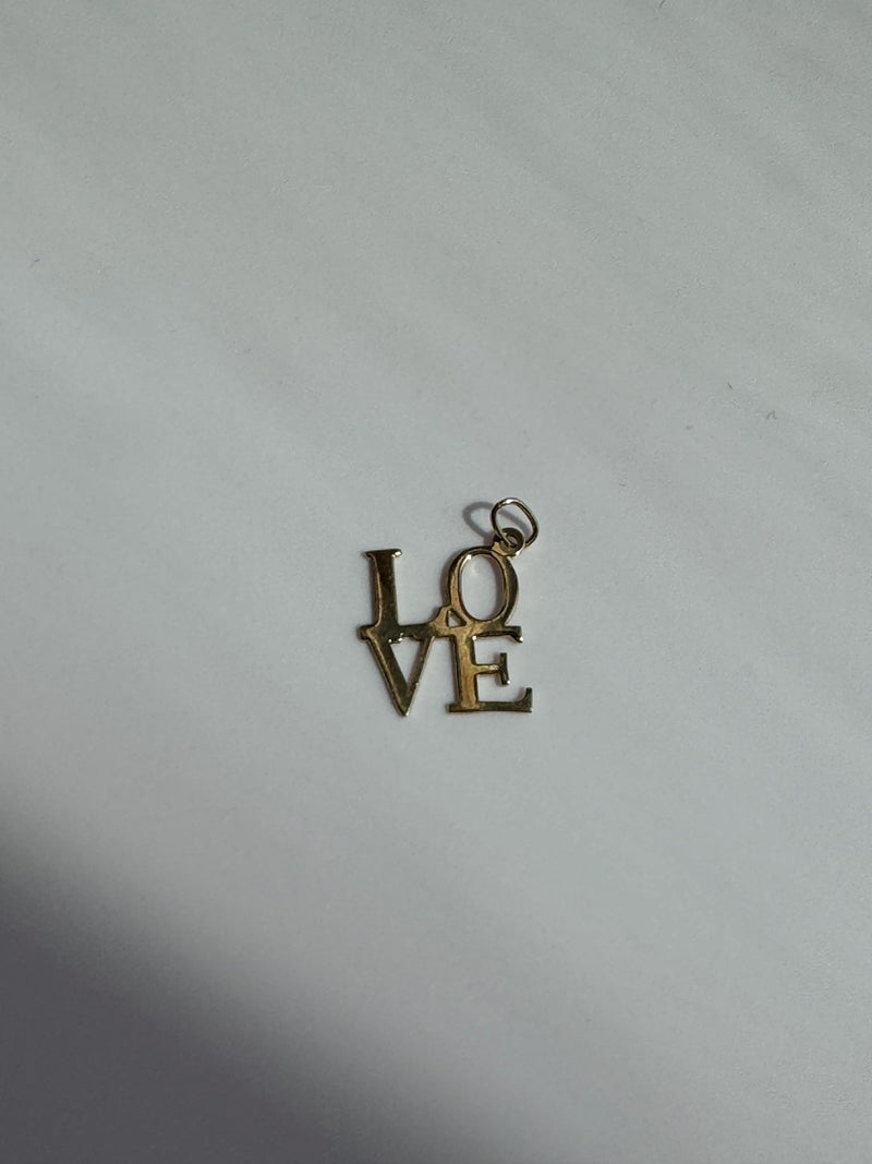 Vintage 14k Gold LOVE Pendant Robert Indiana Inspired