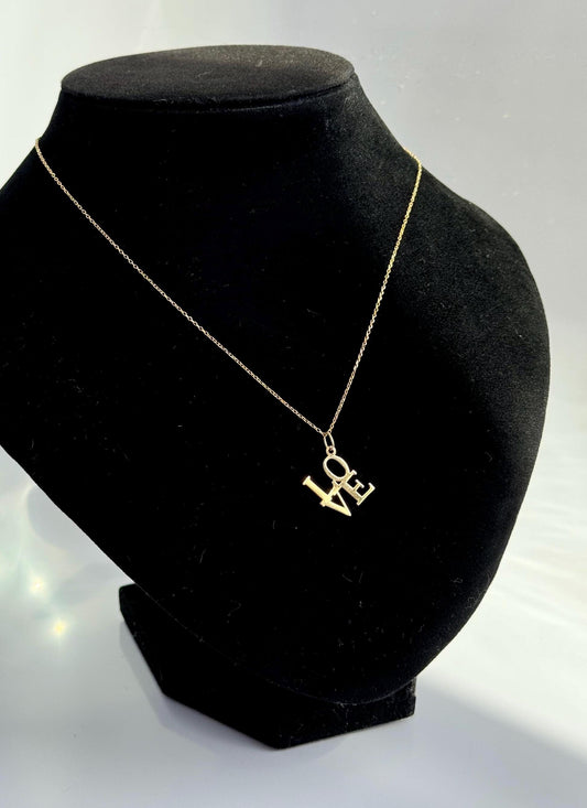 Vintage 14k Gold LOVE Pendant Robert Indiana Inspired