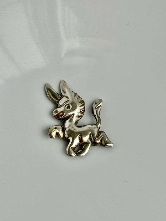 Vintage 1940s Donkey Burro Pin Mexican Sterling Silver SET