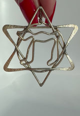 Vintage Crafty Star of David and Chai Sterling Pendant