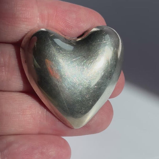 Estate Reed & Barton sterling silver puffy heart brooch with polished finish and small flower holder opening at top