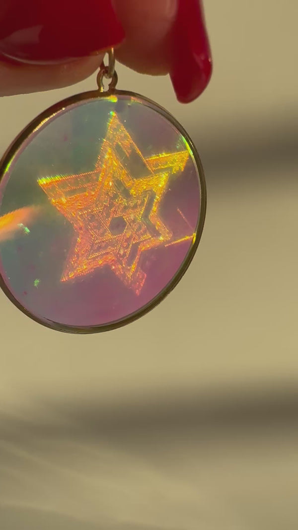 Vintage Deadstock Star of David Hologram Pendant