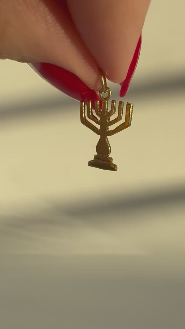 14k Menorah Charm