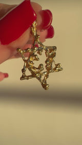 Vintage 1970s Brutalist Star of David Pendant