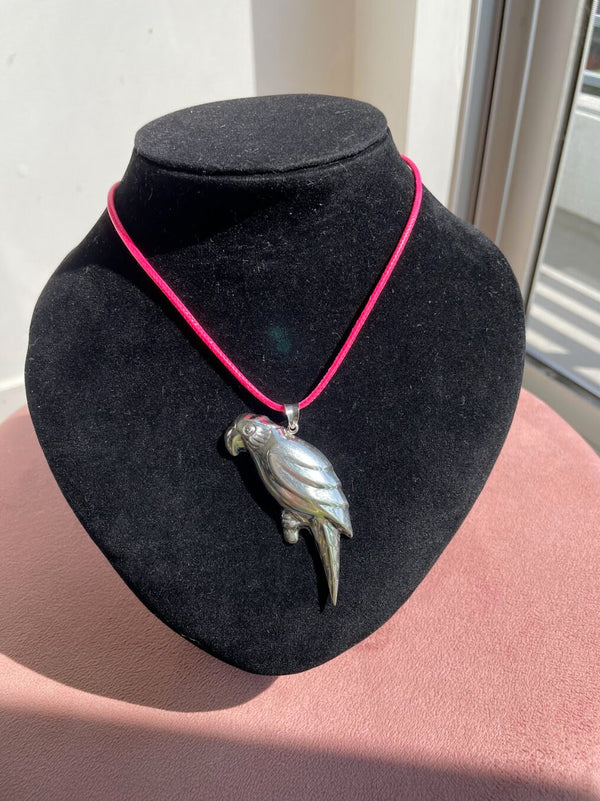 Vintage Sterling Silver Parrot Pendant