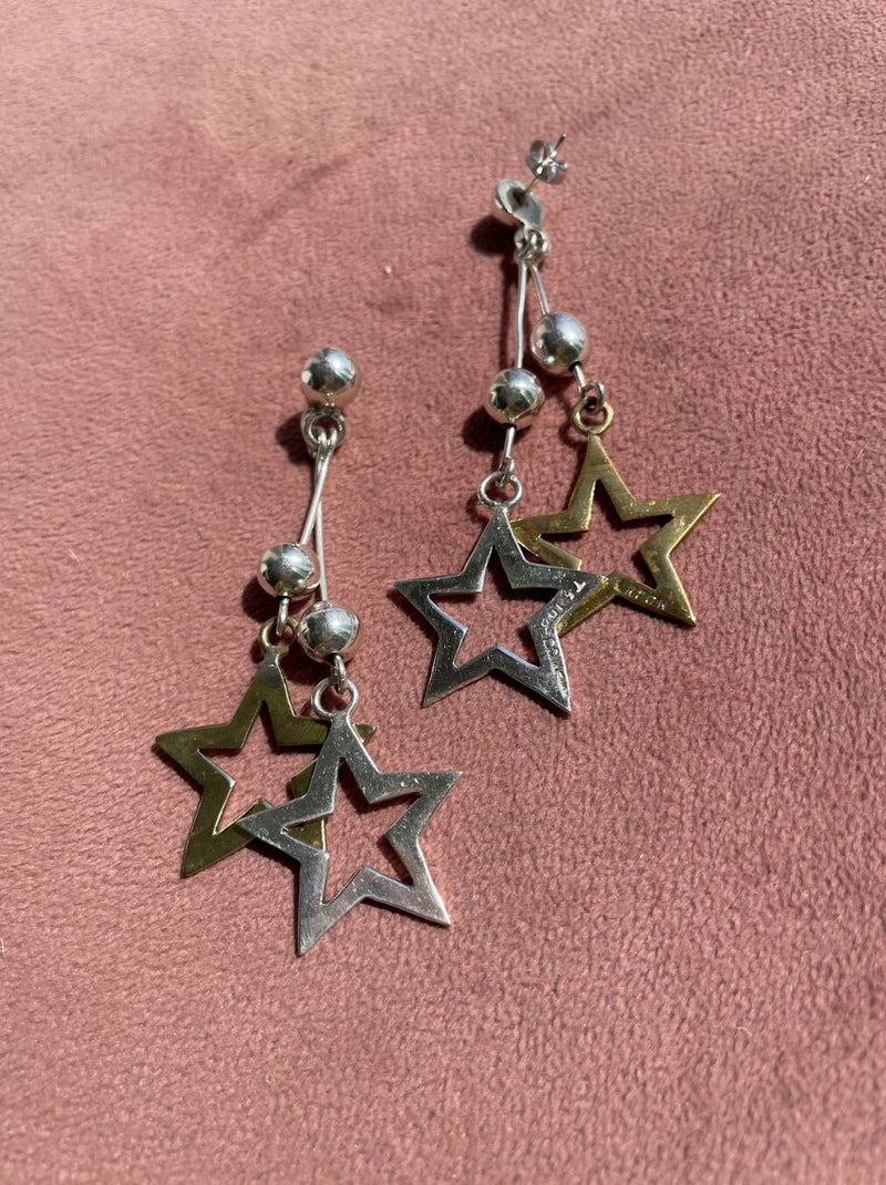 Dangly Vintage Designer Taxco Star Earrings