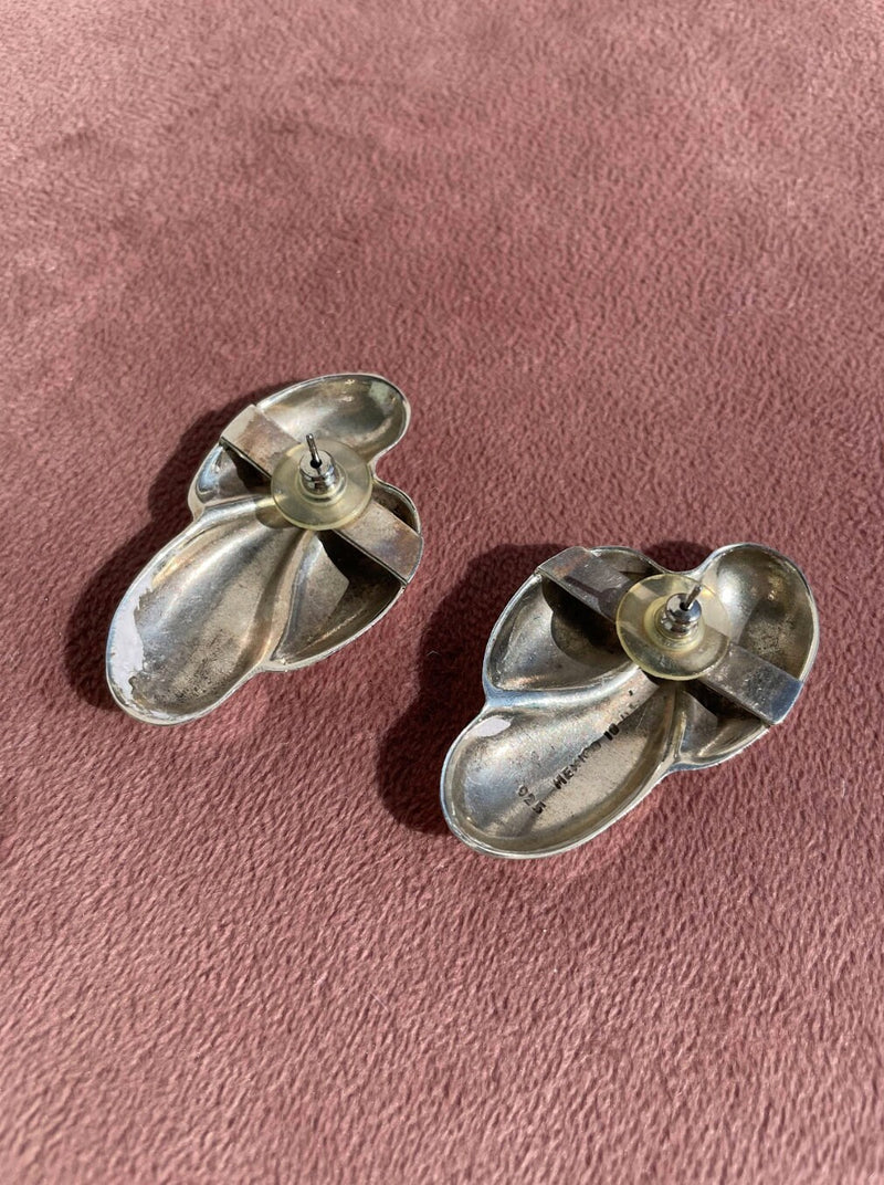 Vintage Abstract Modernist Sterling Silver Earrings