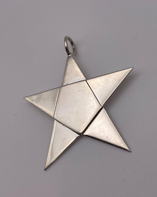 Vintage Large Sterling Silver Star Charm signed Leonora Doskow