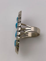 LARGE Native American Navajo Sterling Silver and Turquoise Ring