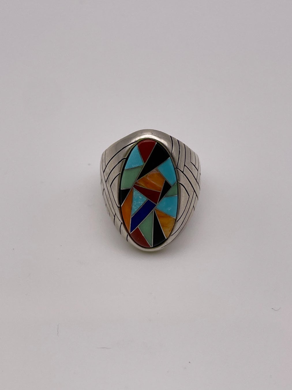 Gorgeous Carolyn Pollack Sterling Silver and Inlay Ring South West