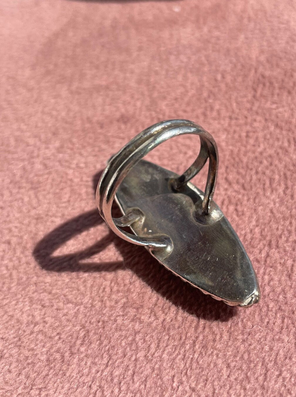 Vintage 1960’s Native American Sterling Silver Inlay Cuff Bracelet and Ring Set