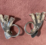 Vintage Flying Hearts Sterling Silver Earrings