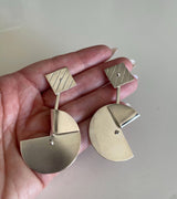 Modernist Dangle Earrings Vintage Mexican Handmade