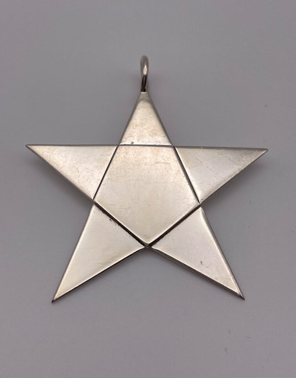 Vintage Large Sterling Silver Star Charm signed Leonora Doskow