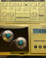 Vintage Native American Navajo Sterling and Turquoise Shield Earrings