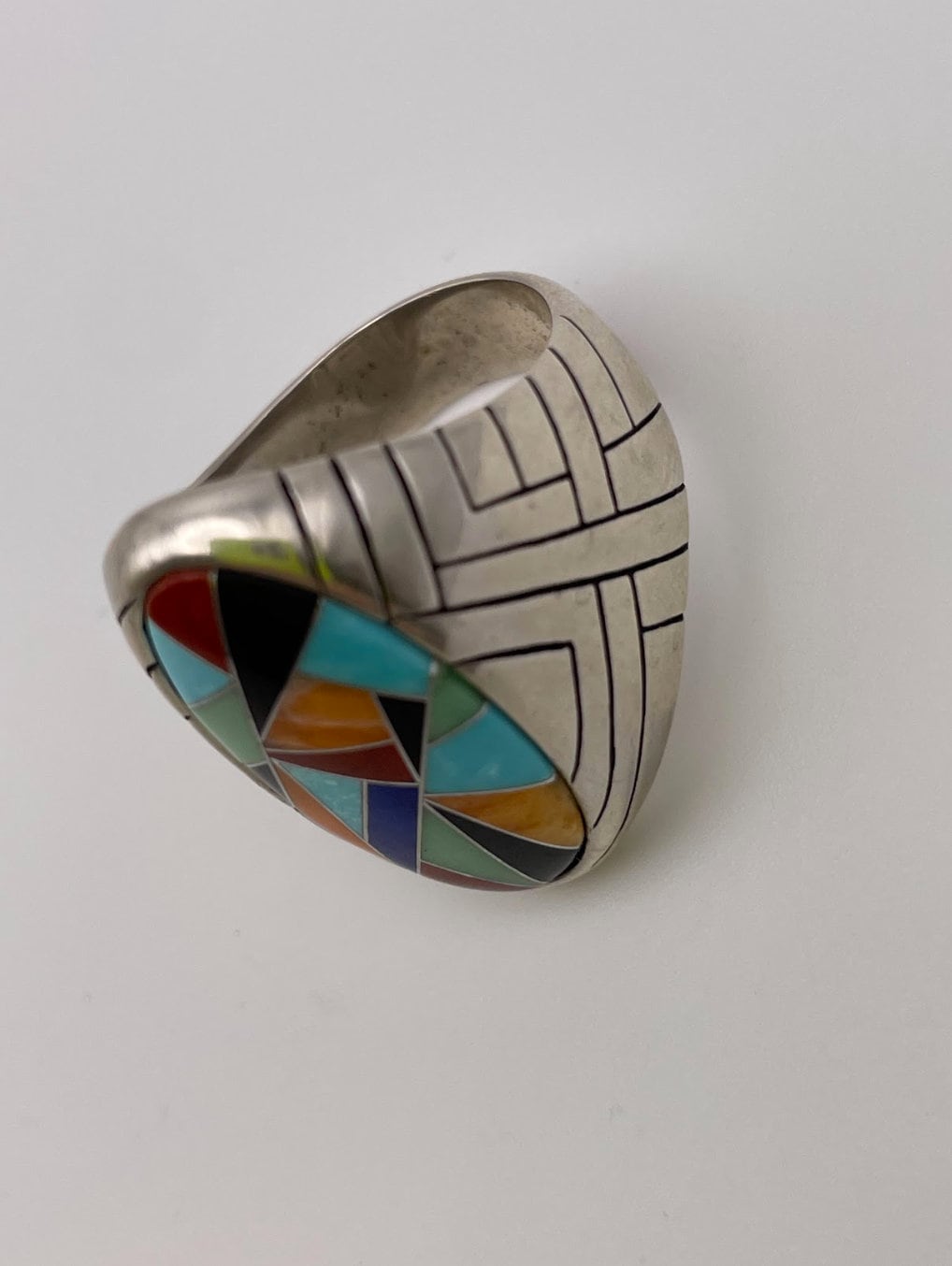 Gorgeous Carolyn Pollack Sterling Silver and Inlay Ring South West