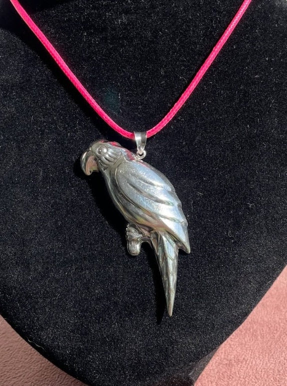 Vintage Sterling Silver Parrot Pendant