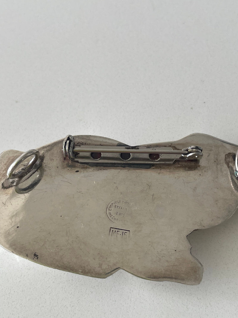 Vintage Sterling Silver Taxco Frog Pendant Pin Combination