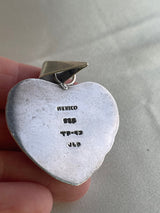 Large Vintage Sterling Silver Heart Taxco Mexico