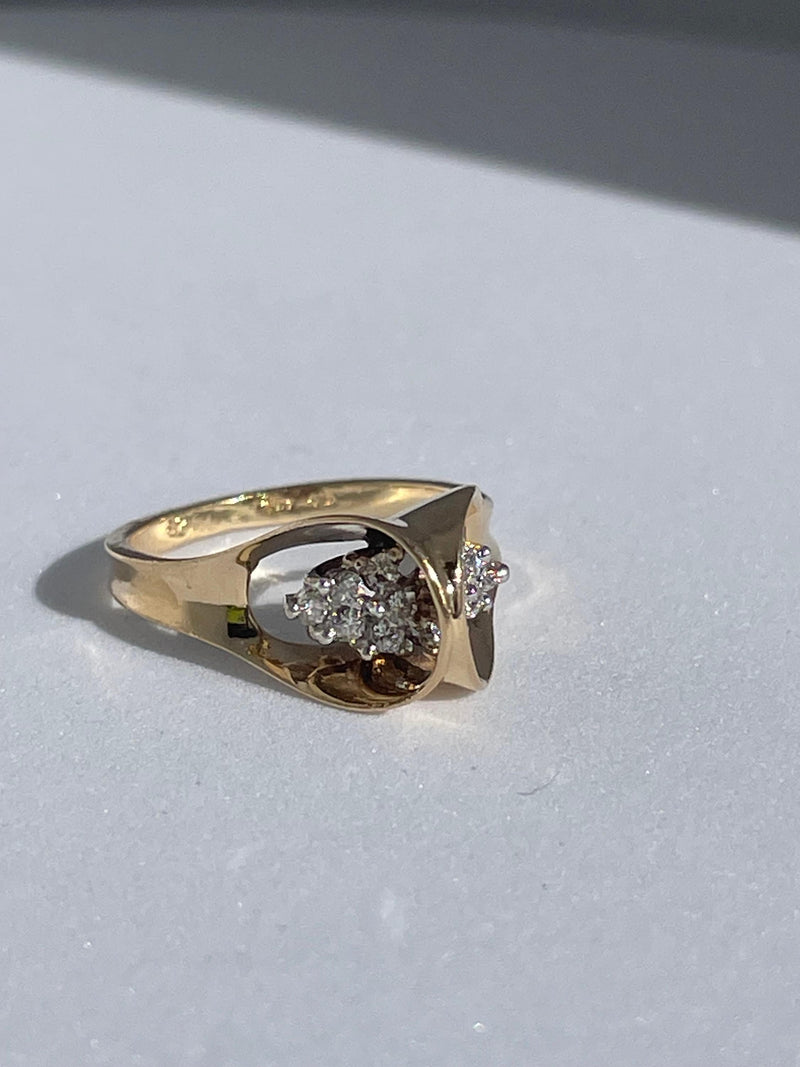 Estate 1990’s Diamond 14k Gold Statement Ring