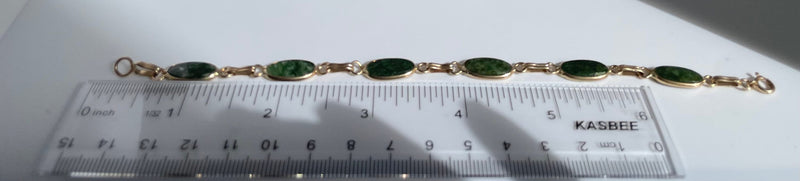 14k Vintage Gold and Jade Bracelet