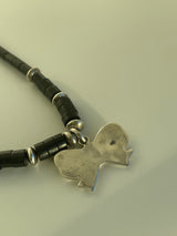 Vintage Bow and Beads Sterling Silver Necklace.