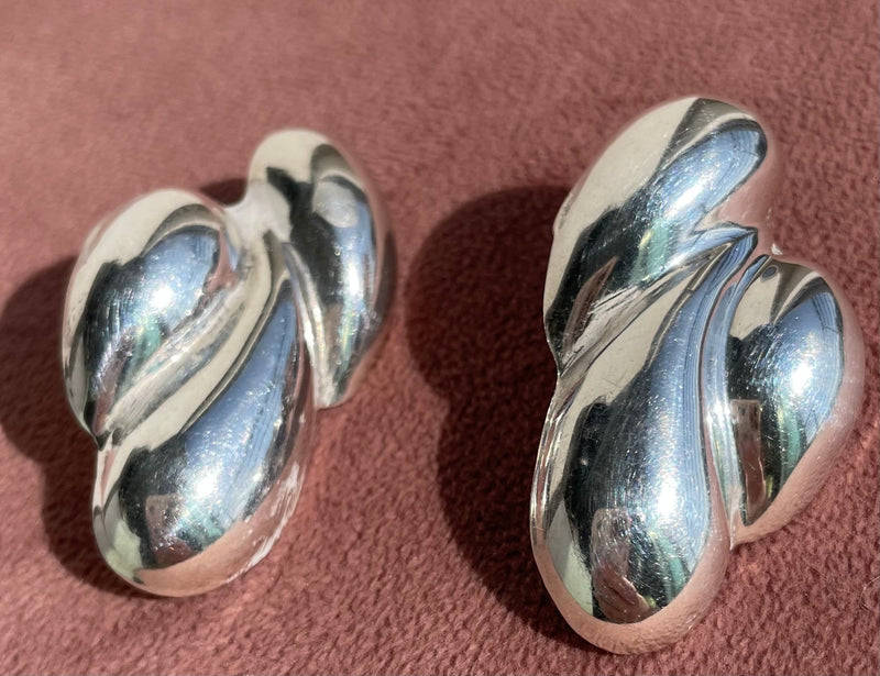 Vintage Abstract Modernist Sterling Silver Earrings