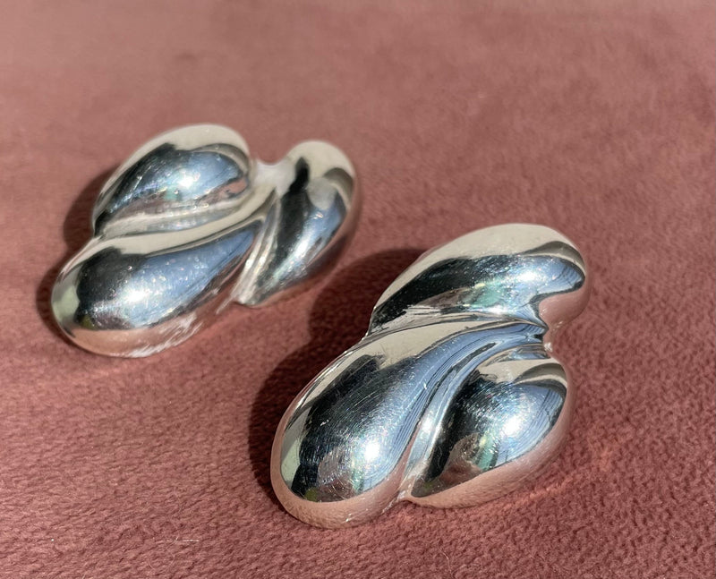 Vintage Abstract Modernist Sterling Silver Earrings