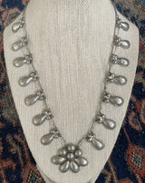 Vintage 1940's Sterling Silver Repousse Collar Necklace Mexico