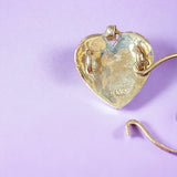 Vintage 1970’s Solid Gold Heart Shaped Charm Holder Pendant