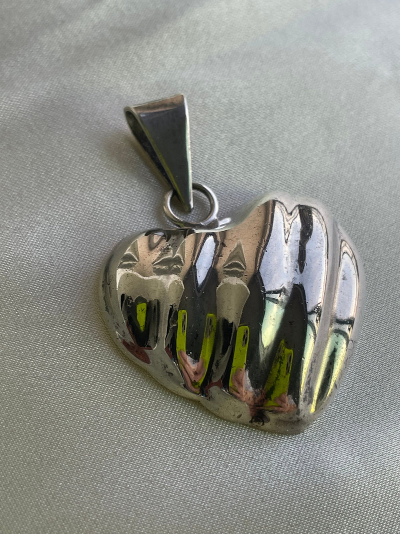 Large Vintage Sterling Silver Heart Taxco Mexico