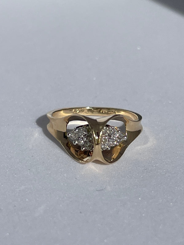 Estate 1990’s Diamond 14k Gold Statement Ring