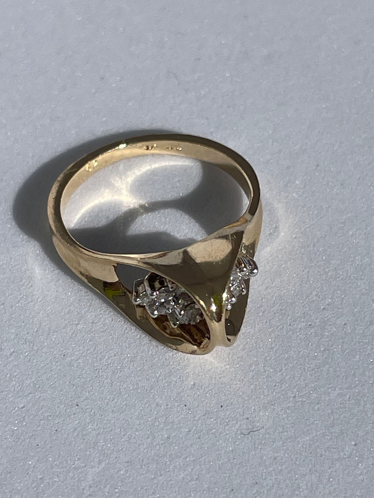 Estate 1990’s Diamond 14k Gold Statement Ring