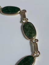 14k Vintage Gold and Jade Bracelet