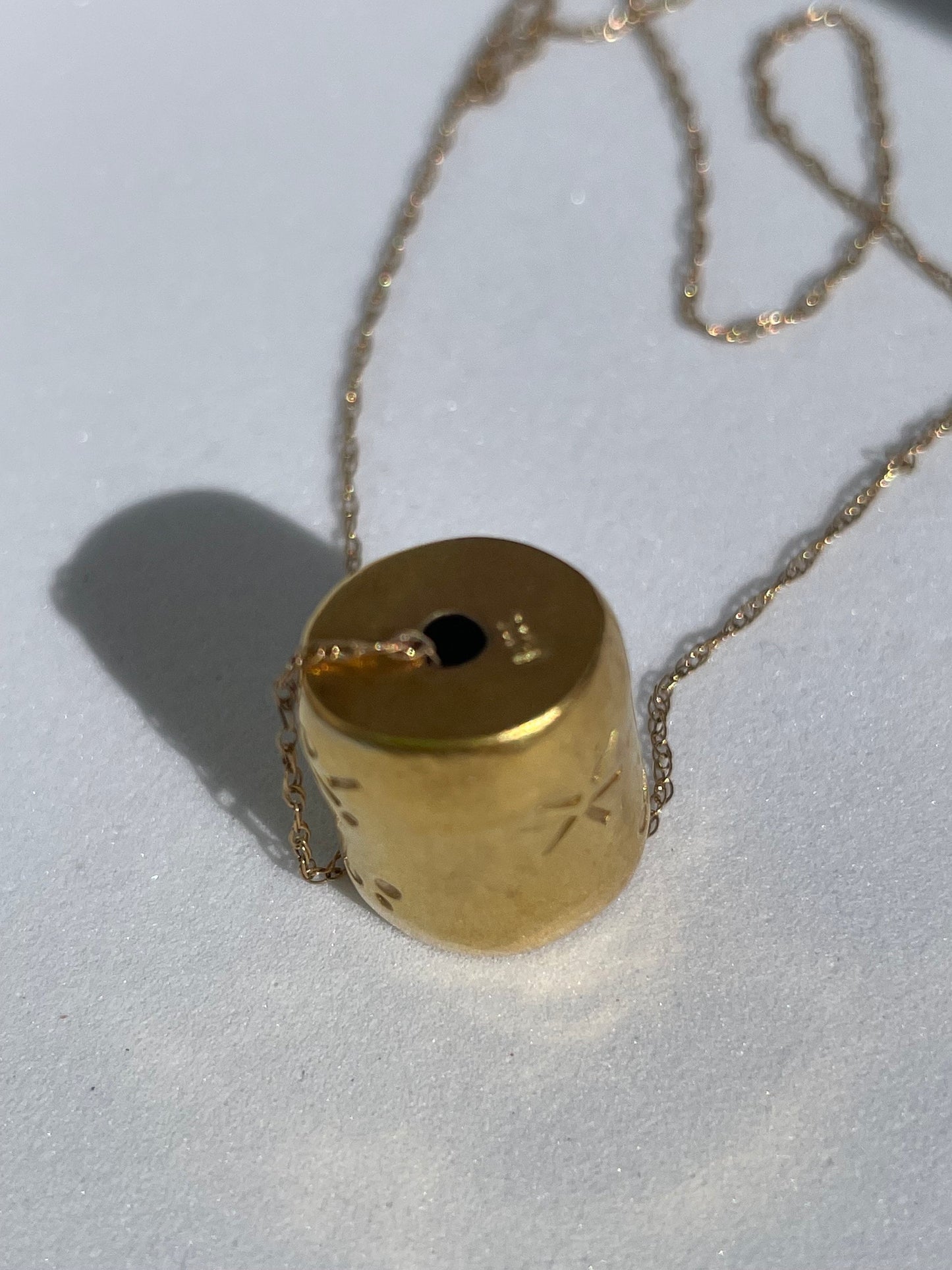 Vintage Estate Large Bamboo Flower Bead Necklace 1980’s 18k Gold
